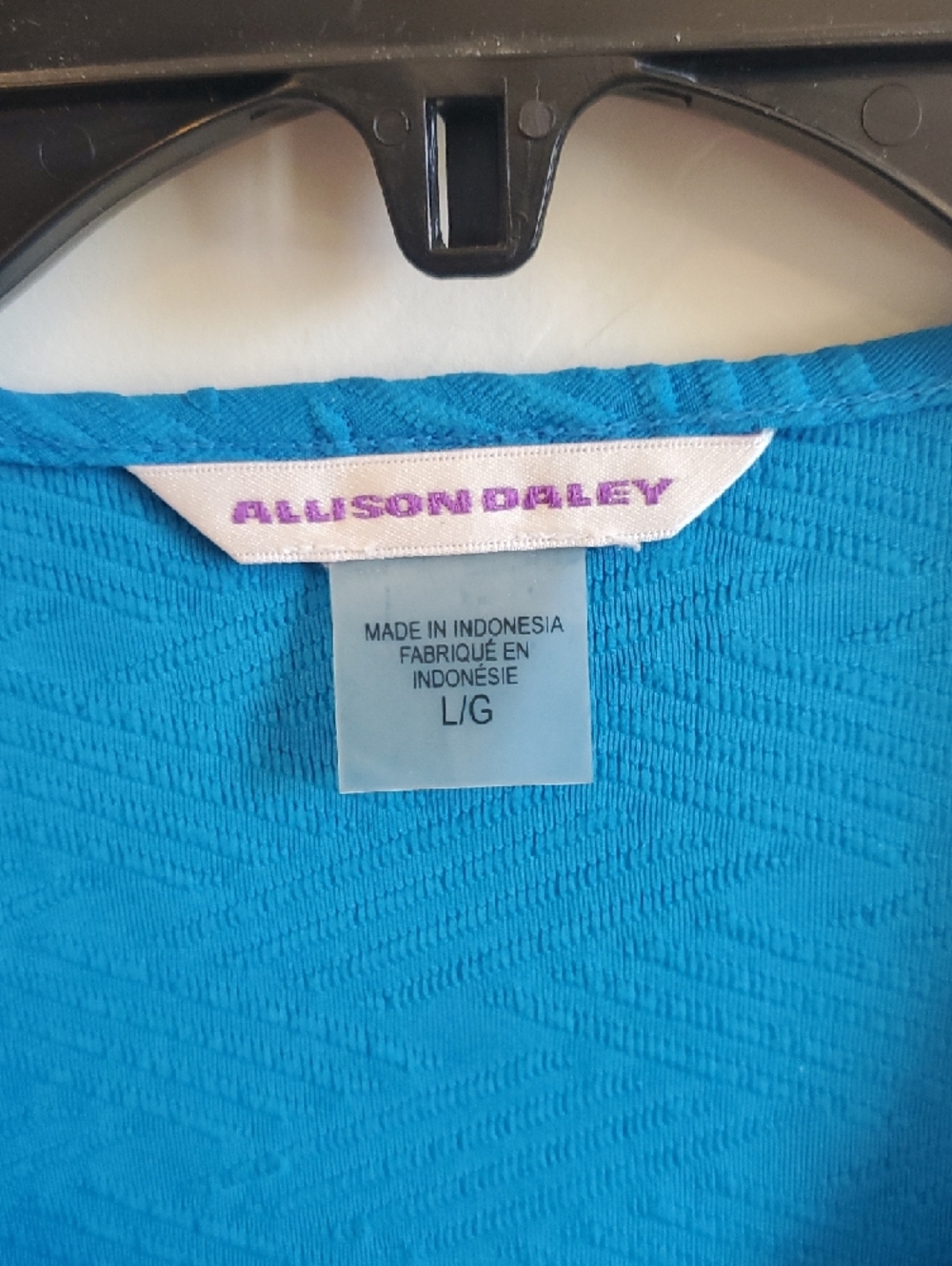 Allison Daley Bright Teal Textured Scoop Neck Long Sleeve Top - Picture 5 of 8